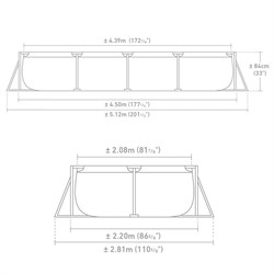 Intex 28274 / Прямоугольный каркасный бассейн / 450х220х84 см  +фильтр-насос - фото 85710