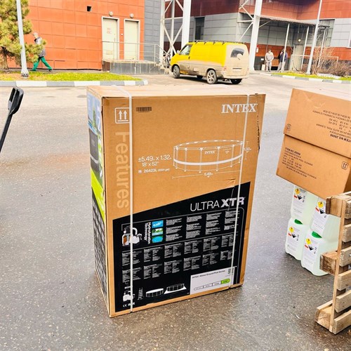 Intex 26330 / Каркасный бассейн / 549х132 / Ultra XTR Frame + песочный фильтр насос 7900 л/ч, лестница, тент, подстилка - фото 85827