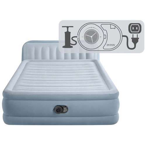 Надувная двуспальная кровать Intex 64450со спинкой, вст. насос 220v (152Х236Х86) - фото 85925