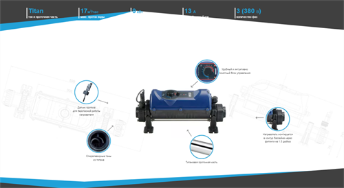 Электронагреватель Elecro Flowline 2 Titan 3кВт 220В - фото 86086