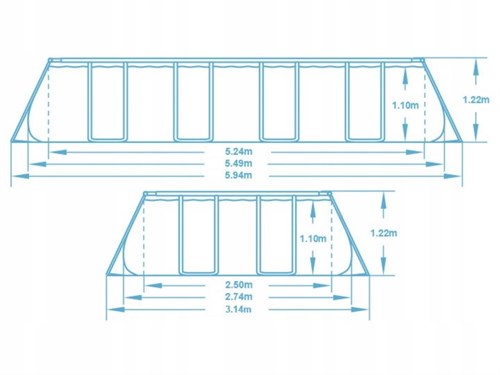 Каркасный бассейн Intex 26356 Ultra XTR Rectangular Frame + песочный насос, лестница, тент, подстилка (549х274х132см) - фото 86193