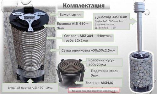 Водонагреватель для бассейна Termopool / Термопул Volcano Lite Grid 40 (мощность 45кВт. спираль 31метр, 20 витков, 83кг) - фото 86233
