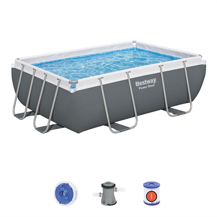 Прямоугольный каркасный бассейн Bestway 56629 +  насос-фильтр  (282х196х84) 56629