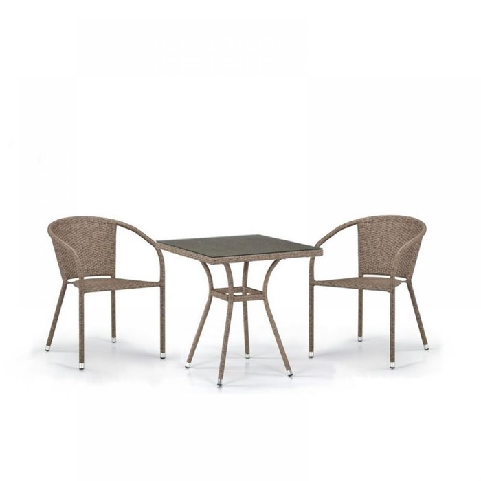 Комплект плетеной мебели T282BNT/Y137C-W56 Light brown 2Pcs 25409