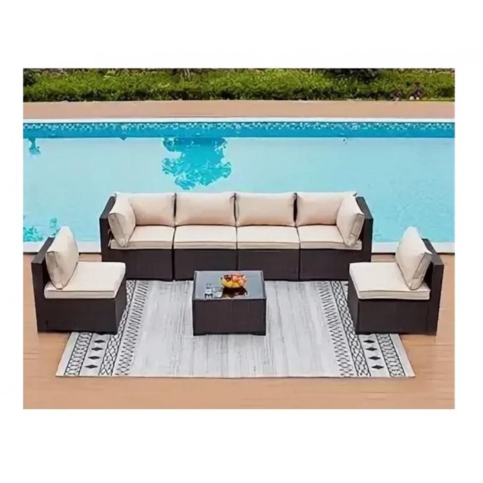 Комплект плетеной мебели  YR822Br Brown-Beige (подушка бежевая) 25979