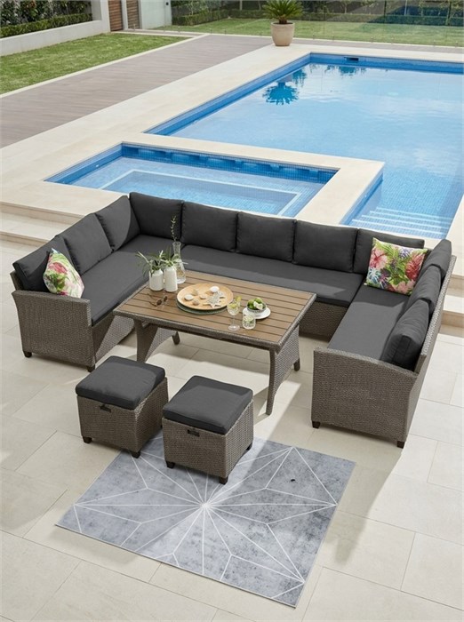 Комплект плетеной мебели AFM-370A Dark Grey 25716