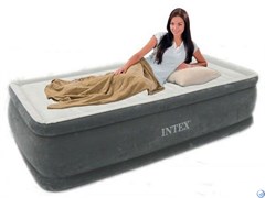 Надувная односпальная кровать Intex 64412  со встр. насосом 220В (99х191х46)