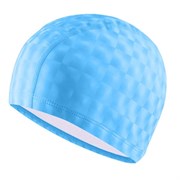 Шапочка для плавания ПУ одноцветная 3D (Голубой)