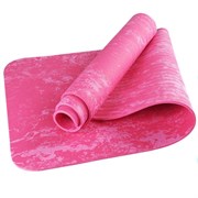 Коврик для йоги ТПЕ 183х61х0,6 см (розовый гранит) (B34524) TPEM6-105