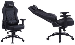 Кресло игровое Cactus CS-CHR-0112BL цвет: черный, обивка: эко.кожа, крестовина: металл пластик черный