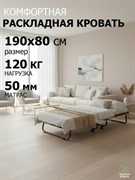 Раскладушка односпальная с матрасом / 190 х 80 см / Виктория 800 М 2404