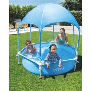 Бассейн каркасный 183х38см с навесом Intex 28209 25230