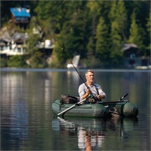 Одноместная надувная рыболовная лодка Intex 68381 Big Catch Pro (165х119х38 см) ручной насос 1.7 л, весла 2 шт 68381