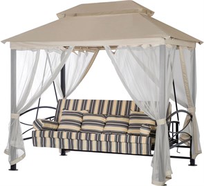Беседка-качели Амаре бежевый (труба 60мм) (245х149х233) 24518