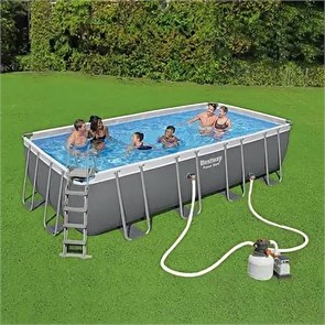 Прямоугольный каркасный бассейн Bestway 56466 + песч.фил.-насос, лестница, тент (549х274х122) 56466