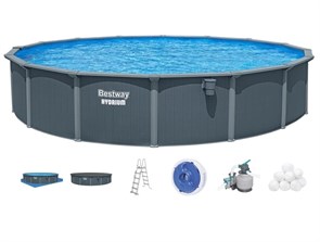 Bestway 561RP Бассейн со стальными стенками Hydrium 732x132см + песч.фил.-нас., тент, подст, лестн. скиммер, 25227