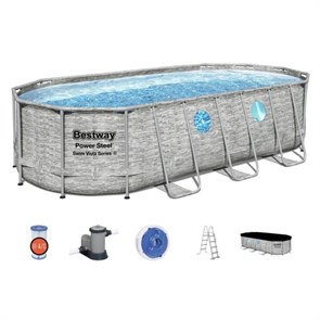 Bestway 56716 / Каркасный бассейн Power Steel + фил.-насос, лестн, тент  / 549х274х122 см 56716