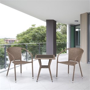 Комплект плетеной мебели из искусственного ротанга T25BY137C-W56 Light brown 2Pcs 25404