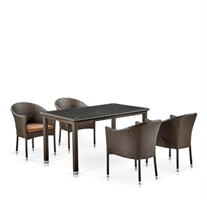 Комплект плетеной мебели T256A/Y350A-W53 Brown  4Pcs 25485