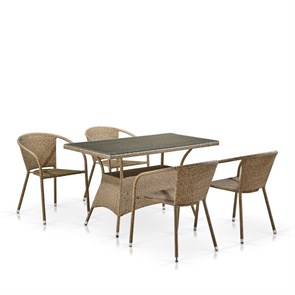 Комплект мебели из иск. ротанга T198D/Y137B-W56 Light Brown (4+1) 25462
