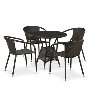 Комплект плетеной мебели T707ANS/Y137C-W53 4Pcs Brown 25451