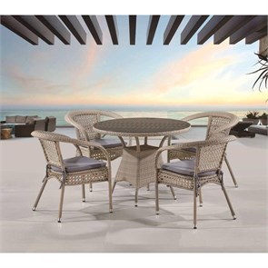 Комплект плетеной мебели Лион-1C T220CT/Y32-W85 Latte (4+1) 25471