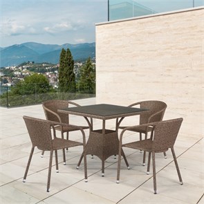 Комплект мебели из иск. ротанга T197BT/Y137C-W56 Light brown (4+1) 25454