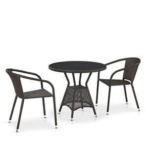 Комплект плетеной мебели T707ANS/Y137C-W53 2Pcs Brown 25411