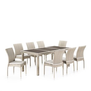 Комплект плетеной мебели T365/Y380C-W85 Latte (8+1) + подушки 25660