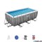 Прямоугольный каркасный бассейн  Bestway 56722 + фильтр-насос, лестница (412х201х122)