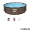 Каркасный бассейн на опорах Ротанг Deluxe Set Bestway 56709 + фильтр-насос, лестница (366х100см) - фото 61826