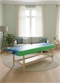 Массажный стационарный стол DFC NIRVANA, SUPERIOR2, дерев. ножки, 2 секции, цвет бирюз.с зелен. TS200 / 192х71х86 см 16981