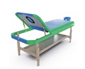 Массажный стационарный стол DFC NIRVANA, SUPERIOR2, дерев. ножки, 2 секции, цвет бирюз.с зелен. TS200 / 192х71х86 см 16981