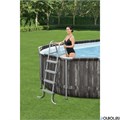 Каркасный бассейн на опорах Bestway 5611R + фильтр-насос, лестница, тент (610х366х122) 5611R