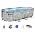 Bestway 56716 / Каркасный бассейн Power Steel + фил.-насос, лестн, тент  / 549х274х122 см 56716