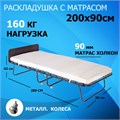 Раскладушка с матрасом 200х90 см / раскладная кровать на ламелях Отель Премиум, цвет ВЕНГЕ 20974