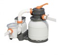 Прямоугольный каркасный бассейн Bestway 5612B  +песочный фильтр-насос , лестница, тент (640х274х132) 5612B