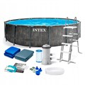 Intex 26744 / Каркасный бассейн Greywood Prism Frame +фильтр-насос (5678 л/ч)+лестница+тент+подстилка (549х122см) 26744