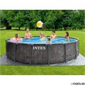 Intex 26744 / Каркасный бассейн Greywood Prism Frame +фильтр-насос (5678 л/ч)+лестница+тент+подстилка (549х122см) 26744