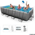 Intex 26792 / Каркасный бассейн  + фильтр-насос, лестница, подстилка, тент (488х244х107см) 26792