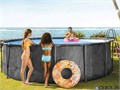 Intex 26742 / Каркасный бассейн Intex Greywood Prism Frame / 457х122см / + фильтр-насос (3785 л/ч)+лестница+тент+подстилка 26742