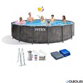 Intex 26742 / Каркасный бассейн Intex Greywood Prism Frame / 457х122см / + фильтр-насос (3785 л/ч)+лестница+тент+подстилка 26742
