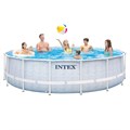 Intex 26746 / Каркасный бассейн / 488х122см / Prism Frame + фильтр-насос 5678лч, лестница, тент, подстилка 25234