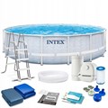 Intex 26746 / Каркасный бассейн / 488х122см / Prism Frame + фильтр-насос 5678лч, лестница, тент, подстилка 25234