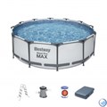 Каркасный бассейн Steel Pro MAX BestWay 56420 +фильт насос, лестница, тент (366х122см) 56420