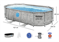 Bestway 56714 / Каркасный бассейн Power Steel  + фил.-насос, лестн, тент / 427х250х100 см 56714