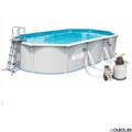 Бассейн со стальными стенками BestWay 56369 (610х360х120) + песчанный фильтр, скиммер, лестница, тент, подстилка, гидроаэратор 56369