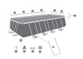 Bestway 56671 / Прямоугольный каркасный бассейн / 488х244х122 см / песочный фильтр-насос, лестница, тент 56671