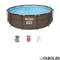 Каркасный бассейн на опорах Ротанг Deluxe Set Bestway 56709 + фильтр-насос, лестница (366х100см) 56709