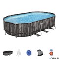 Каркасный бассейн на опорах Bestway 5611R + фильтр-насос, лестница, тент (610х366х122) 5611R